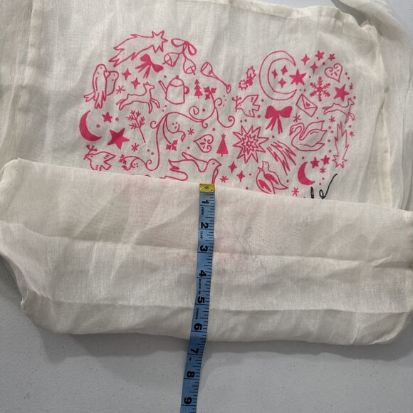 Free People Tote Linen Lightweight Heart Graphic Canvas Shopping Bag Gym - Picture 6 of 8